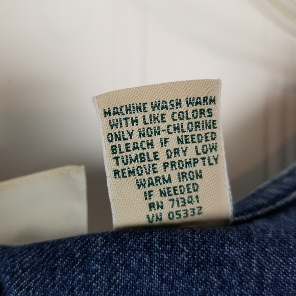 LL Bean Womens Maxi Dress Size 12 Denim Long Sleeve Button Front Modest Western - Picture 5 of 14